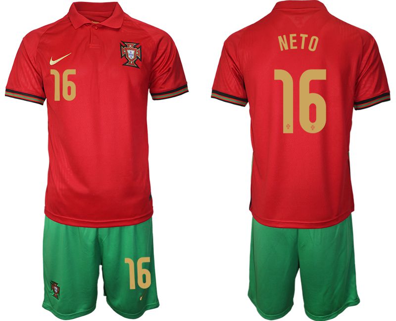 Men 2020-2021 European Cup Portugal home red #16 Nike Soccer Jersey->portugal jersey->Soccer Country Jersey